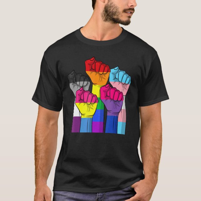 Camiseta El poder humano pue Lgbt Orgullo Gay Lesbiana Tran (Anverso)