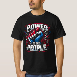 Camiseta El poder para el dibujo del puño del pueblo