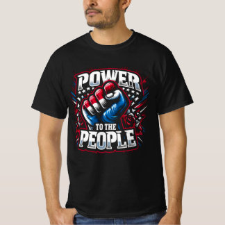 Camiseta El poder para el dibujo del puño del pueblo