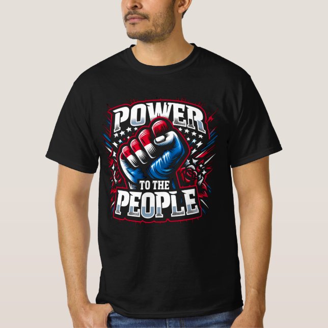 Camiseta El poder para el dibujo del puño del pueblo (Anverso)