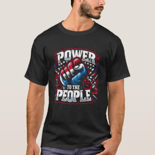 Camiseta El poder para el dibujo del puño del pueblo