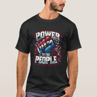 Camiseta El poder para el dibujo del puño del pueblo