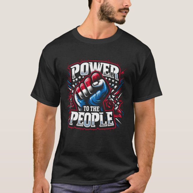 Camiseta El poder para el dibujo del puño del pueblo (Anverso)