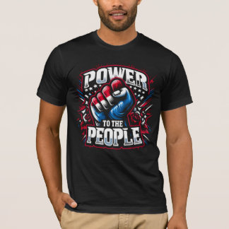Camiseta El poder para el dibujo del puño del pueblo