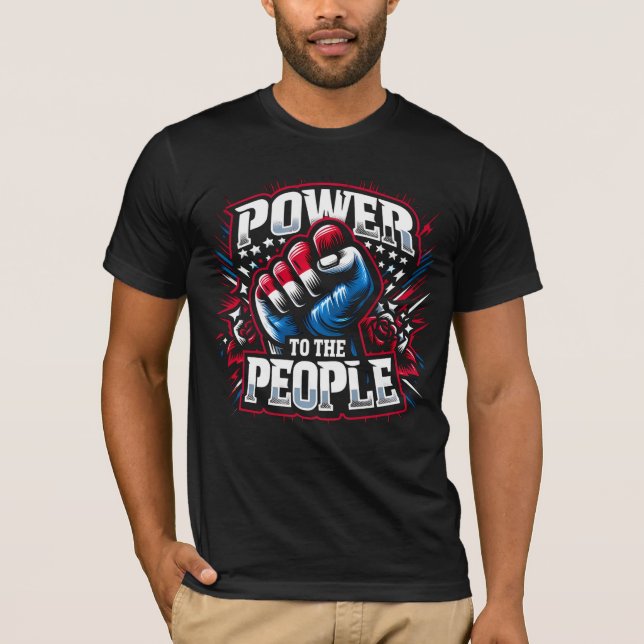 Camiseta El poder para el dibujo del puño del pueblo (Anverso)