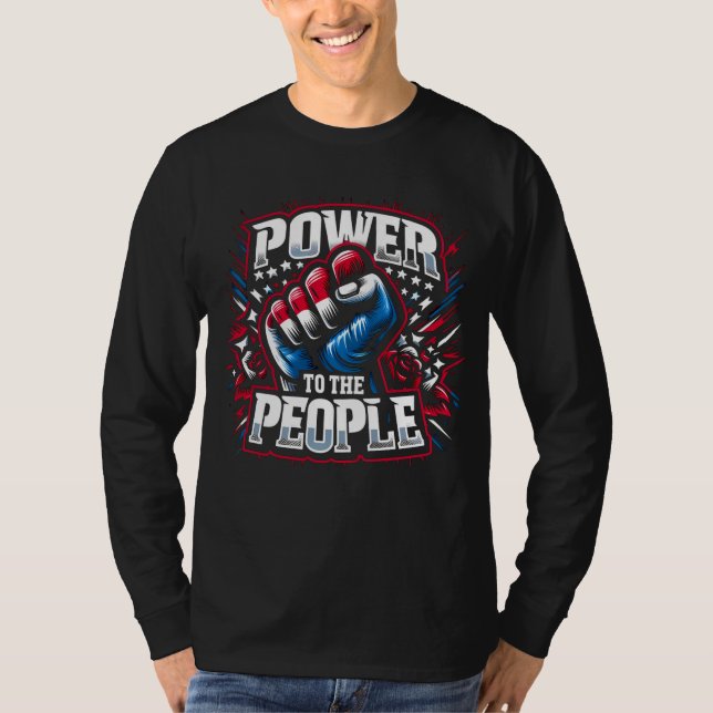 Camiseta El poder para el dibujo del puño del pueblo (Anverso)