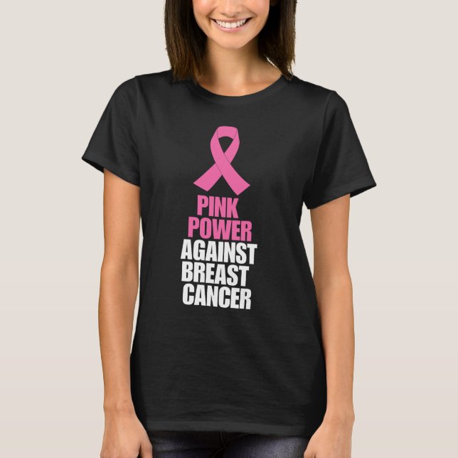 Camiseta El poder rosado contra el cáncer de mama (Anverso)