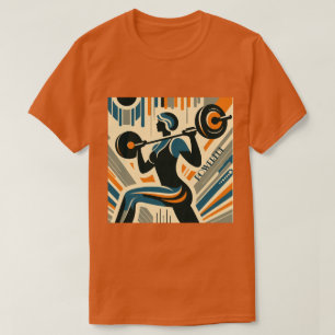 Camiseta El poderoso Art Deco de Levantamiento de Peso de l