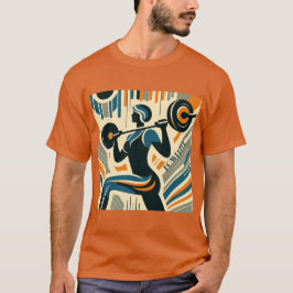 Camiseta El poderoso Art Deco de Levantamiento de Peso de l