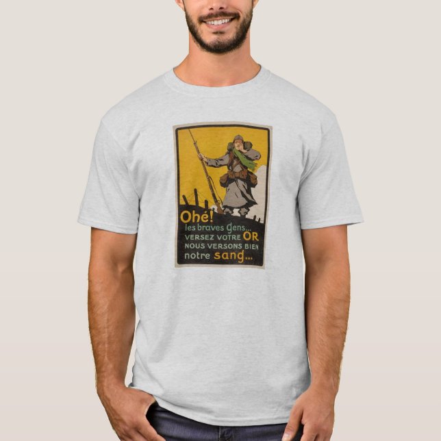 Camiseta El "Poilu" de WWI - promulgando de nuevo (Anverso)