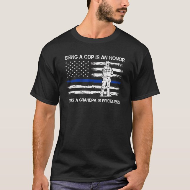 Camiseta El Policía De Los Hombres Es Un Honor Ser Un Papá  (Anverso)