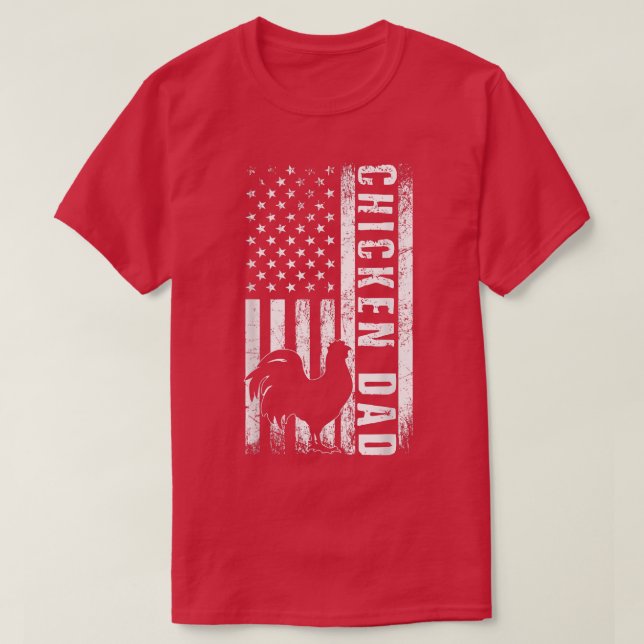 Camiseta El pollo DAD American Flag Poultry Farmer Dad (Diseño del anverso)