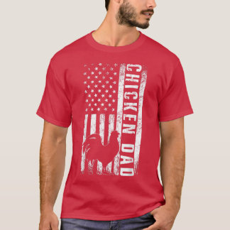 Camiseta El pollo DAD American Flag Poultry Farmer Dad