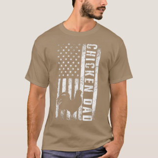 Camiseta El pollo DAD American Flag Poultry Farmer Dad