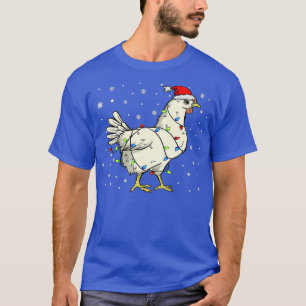 Camiseta El pollo de Santa Claus envuelto en luces