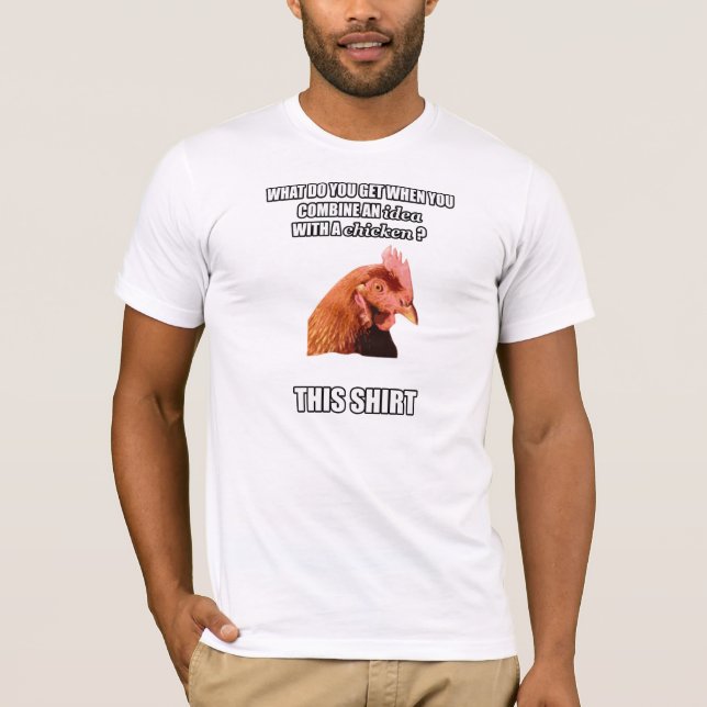 Camiseta ¡El pollo del Anti-Chiste está en él otra vez! (Anverso)