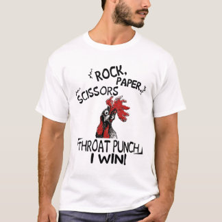 Camiseta El pollo dice tijeras de papel de roca tijeras de