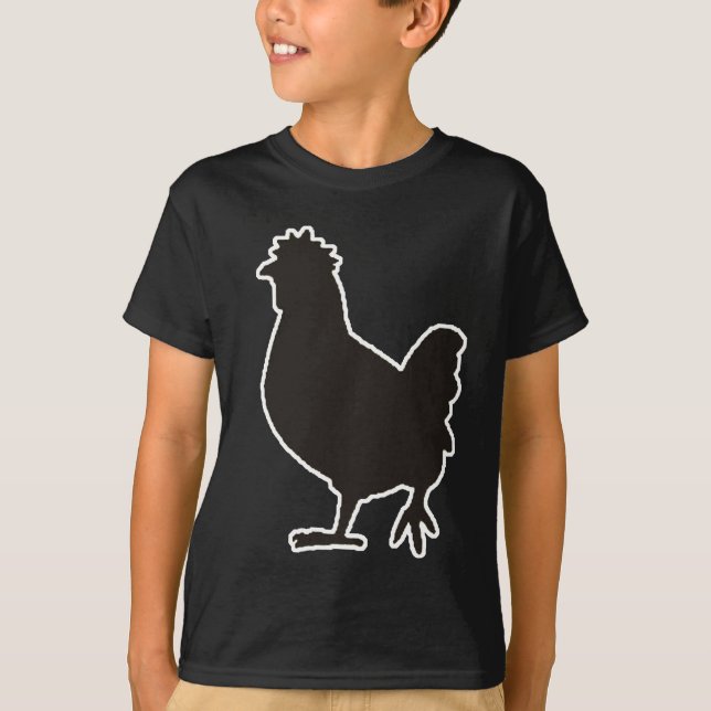 Camiseta el pollo es el nuevo negro (Anverso)