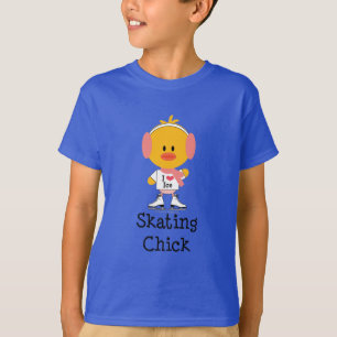 Camiseta El polluelo del patinaje de hielo embroma la