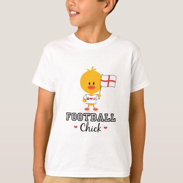 Camiseta El polluelo inglés del fútbol del fútbol embroma (Anverso)