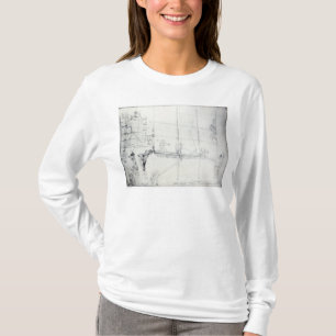 Camiseta El poner encima del andamio fuera de la casa de