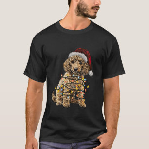 Camiseta El poodle lindo de perro de Santa con Navidades al