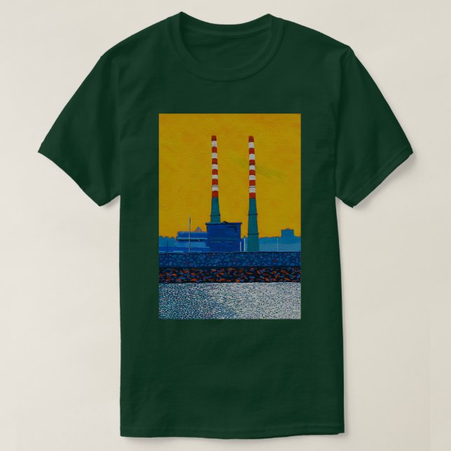 Camiseta El Poolbeg Chimneys Dublin Ireland (Diseño del anverso)