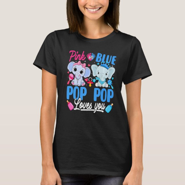 Camiseta El Pop Rosa O Azul Te Ama El Elefante De Género (Anverso)