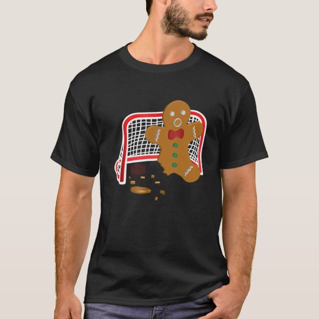 Camiseta El portero de hockey cómico Navidades jengibre (Anverso)