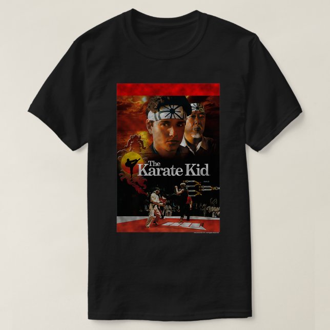 Camiseta El Poster de cine Karate Kid mirando  (Diseño del anverso)