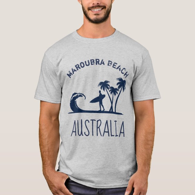 Camiseta El practicar surf de Australia de la playa de (Anverso)