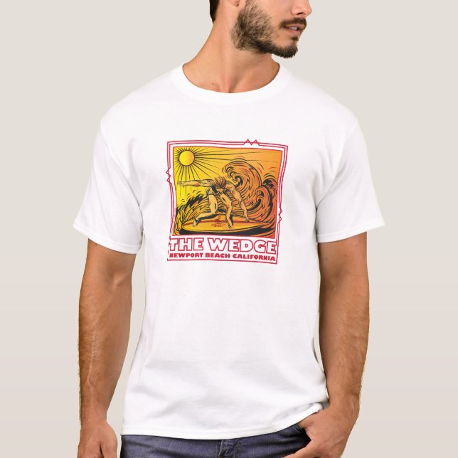 CAMISETA EL PRACTICAR SURF DE CALIFORNIA DE LA CUÑA (Anverso)