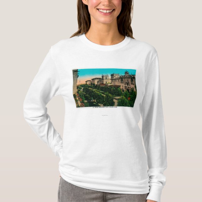Camiseta EL Prado de la puerta del oeste, parque del balboa (Anverso)