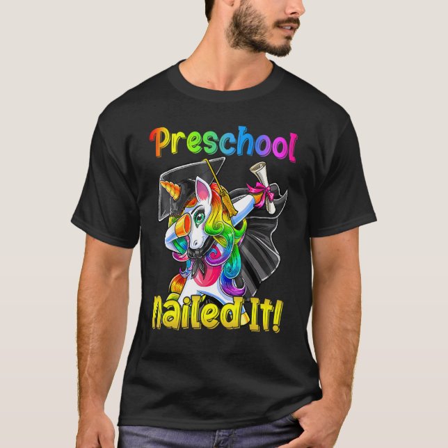 Camiseta El preescolar lo clavó dabbing Unicorn Gir de grad (Anverso)