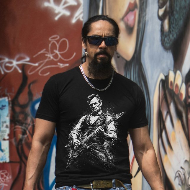 Camiseta El presidente Abraham Lincoln tocando la guitarra (Subido por el creador)
