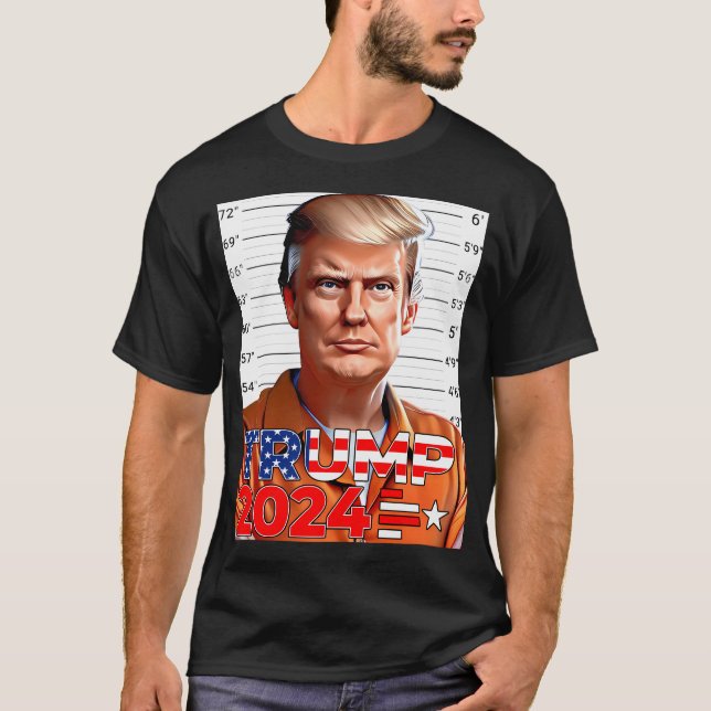 Camiseta El presidente Donald Trump, foto de Mugshot, lo en (Anverso)