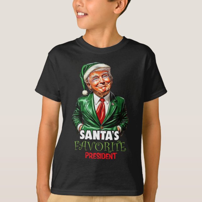 Camiseta El presidente favorito de Santa Claus, Funny Trump (Anverso)