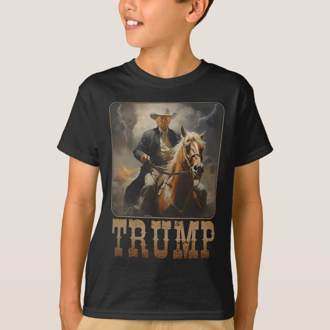 Camiseta El presidente Trump 2024 monta a caballo en U occi (Anverso)