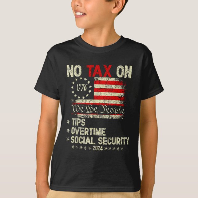 Camiseta El Presidente Trump 2024 No Impuesto A Las Tips En (Anverso)