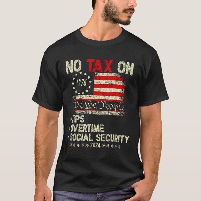 Camiseta El Presidente Trump 2024 No Impuesto A Las Tips En (Anverso)