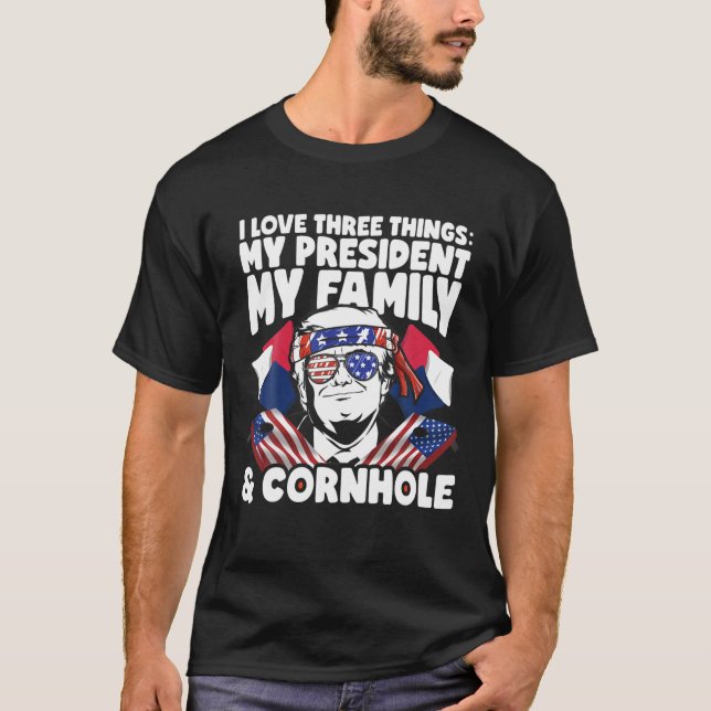 Camiseta El Presidente Trump: El agujero de maíz familiar M (Anverso)