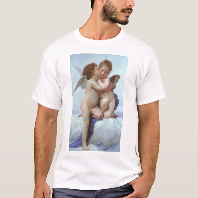 Camiseta El primer beso, amor y psique, Bouguereau (Anverso)