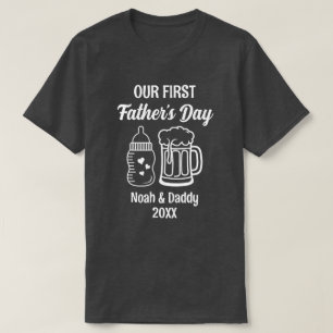 Camiseta El primer día del padre que coincide con papá y be