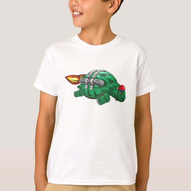 Camiseta El primer paseo en jetpack de la tortuga (Anverso)