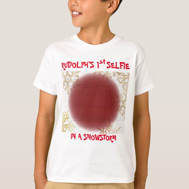 Camiseta El primer selfie de Rudolf en una tormenta de niev (Anverso)
