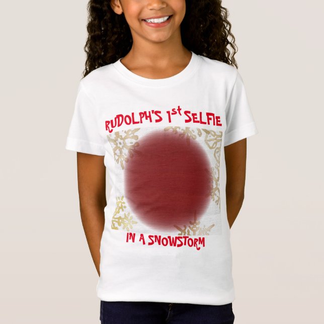 Camiseta El primer selfie de Rudolf en una tormenta de niev (Anverso)