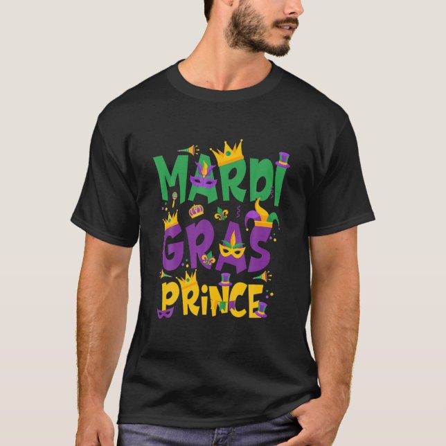 Camiseta El príncipe del Mardi Gras Gracioso Mardi Gras Car (Anverso)
