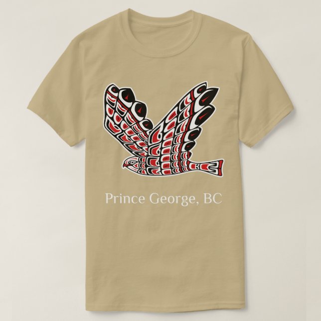 Camiseta El príncipe George es el ave nativa de Hawk roja d (Diseño del anverso)