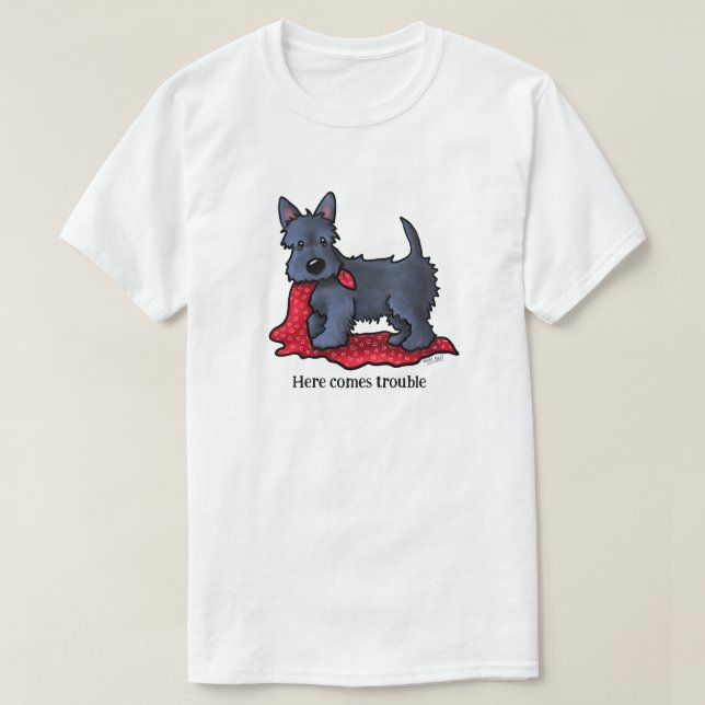 Camiseta El problema de la cachorro de los territorios esco (Diseño del anverso)