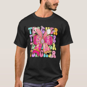 Camiseta El profesor Bunny Coquette Bow Pencil Bunny Easter